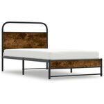 vidaXL Cadre de lit sans matelas 100x190 cm chêne fumé bois ingénierie