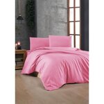 Parure de lit - housse de couette 220 x 240 + 2 taies d'oreiller 60 x 60 coton renforcé - Rose