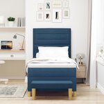 vidaXL Lit à ressort avec matelas et banc bleu 100x200 cm tissu