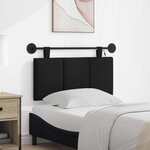 vidaXL Tête de lit suspendue Avec lumière LED Noir Tissu