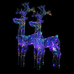 vidaXL Décorations de Noël de renne 2 Pièces 60x16x100 cm Acrylique
