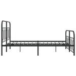 vidaXL Cadre de lit métal sans matelas avec pied de lit noir 140x200cm