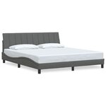 vidaXL Cadre de lit sans matelas Hanko gris foncé 180x200 cm tissu