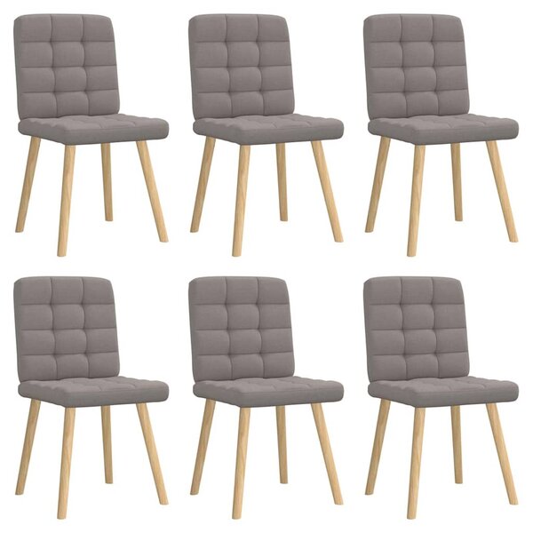 vidaXL Chaises à manger lot de 6 taupe tissu