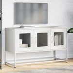 vidaXL Meuble TV blanc 100 5x39x60 5 cm acier laminé à froid