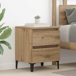vidaXL Cabinet de chevet avec tiroir chêne artisanal 40 x 35 x 50 cm