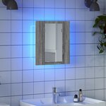 vidaXL Armoire à miroir LED de salle de bain sonoma gris 40x12x45 cm