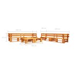 vidaXL Canapés de jardin palette 6 Pièces bois marron miel