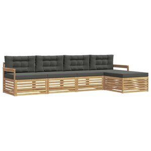 vidaXL Ensemble de canapés d'extérieur 5 pc Blanc et anthracite