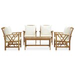vidaXL Salon de jardin 5 Pièces avec coussins Bois d'acacia solide