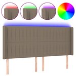 vidaXL Tête de lit à LED Taupe 203x16x118/128 cm Tissu