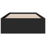 vidaXL Cadre de lit avec tiroirs noir 90x200 cm bois d'ingénierie