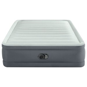 Intex Lit gonflable PremAire blanc et gris Queen Size 152x203x46 cm