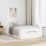 vidaXL Cadre de lit avec matelas avec matelas 2 Pièces Blanc PVC