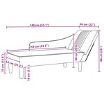 vidaXL Fauteuil long avec accoudoir droit gris clair tissu