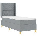 Lit Box Spring vidaXL avec Matelas Gris clair 80x200 cm Tissu