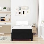 vidaXL Cadre de lit Noir et blanc et noir 90 x 190 cm Velours