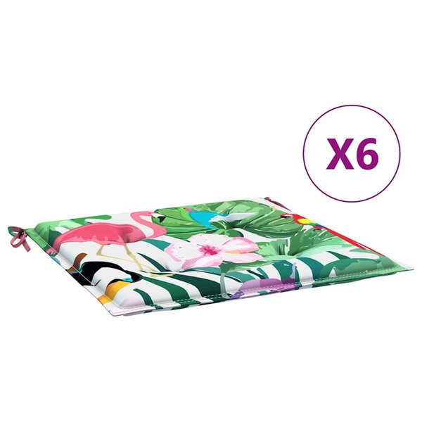 vidaXL Coussins de chaise de jardin lot de 6 multicolore 40x40x4 cm