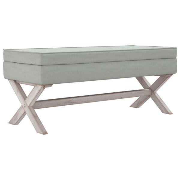 Tabouret de rangement 110 x 45 x 49 cm velours gris clair 02_0010868