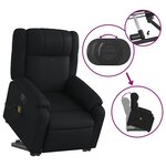 vidaXL Fauteuil inclinable de massage Noir Similicuir