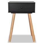 vidaXL Table de chevet 2 Pièces Bois de pin massif 40 x 30 x 61 cm Noir