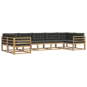 vidaXL Ensemble de canapés d'extérieur 7 pc Blanc et anthracite