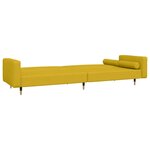 vidaXL Canapé-lit à 2 places avec deux oreillers Jaune Velours
