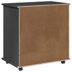 vidaXL Cabinet roulant Gris 63 5 x 39 x 65 5 cm Bois de Pin Massif