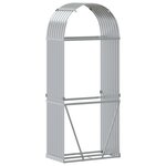 vidaXL Porte-bûches argenté 80x45x190 cm acier galvanisé