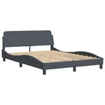 vidaXL Cadre de lit Dover gris foncé 137x190 cm velours
