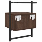 vidaXL Table de chevet murale 2 Pièces chêne marron 35x30x51 cm