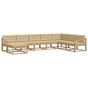 vidaXL Ensemble de canapés d'extérieur 8 Pièces Blanc et Beige