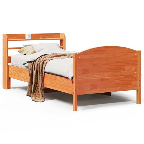 vidaXL Cadre de lit sans matelas cire marron 100x200cm bois pin massif