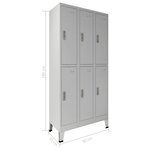 Vidaxl armoire à casiers avec 6 compartiments acier 90x45x180 cm gris