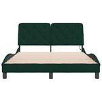 vidaXL Cadre de lit avec LED sans matelas vert foncé 120x200cm velours