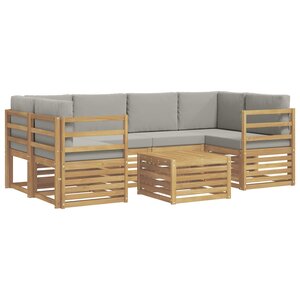 vidaXL Ensemble de canapés d'extérieur 7 Pièces Blanc et gris clair