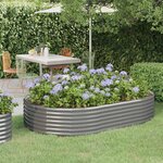 vidaXL Lit surélevé de jardin Acier galvanisé 214x140x36cm gris
