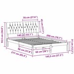 vidaXL Cadre de lit Gris foncé 140 x 200 cm Pin massif