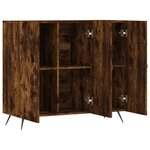 vidaXL Buffet chêne fumé 90x34x80 cm bois d'ingénierie
