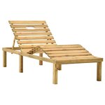 vidaXL Chaise longue de jardin avec table et coussin Pin imprégné