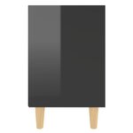 vidaXL Tables de chevet pieds en bois 2 Pièces Noir brillant 40x30x50 cm