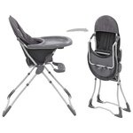 vidaXL Chaise haute pour bébé Gris et blanc