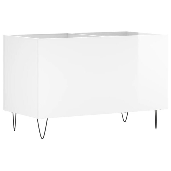 vidaXL Armoire à disques blanc brillant 74 5x38x48cm bois d'ingénierie