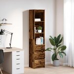 vidaXL Buffet haut 37 5x35x180 cm vieux bois bois d'ingénierie