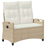 vidaXL Banc de jardin avec oreiller Beige et crème 105 x 60 x 112 cm