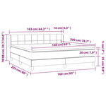 vidaXL Sommier à lattes de lit avec matelas Noir 160x200 cm Tissu