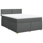 vidaXL Sommier à lattes de lit avec matelas Gris foncé 140x190cm Tissu