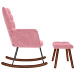 vidaXL Chaise à bascule avec repose-pied rose velours