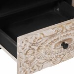 vidaXL Meuble TV Blanc 105 x 33 5 x 46 cm Bois de mangue massif