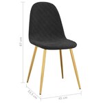 vidaXL Chaises à manger lot de 2 Noir Velours